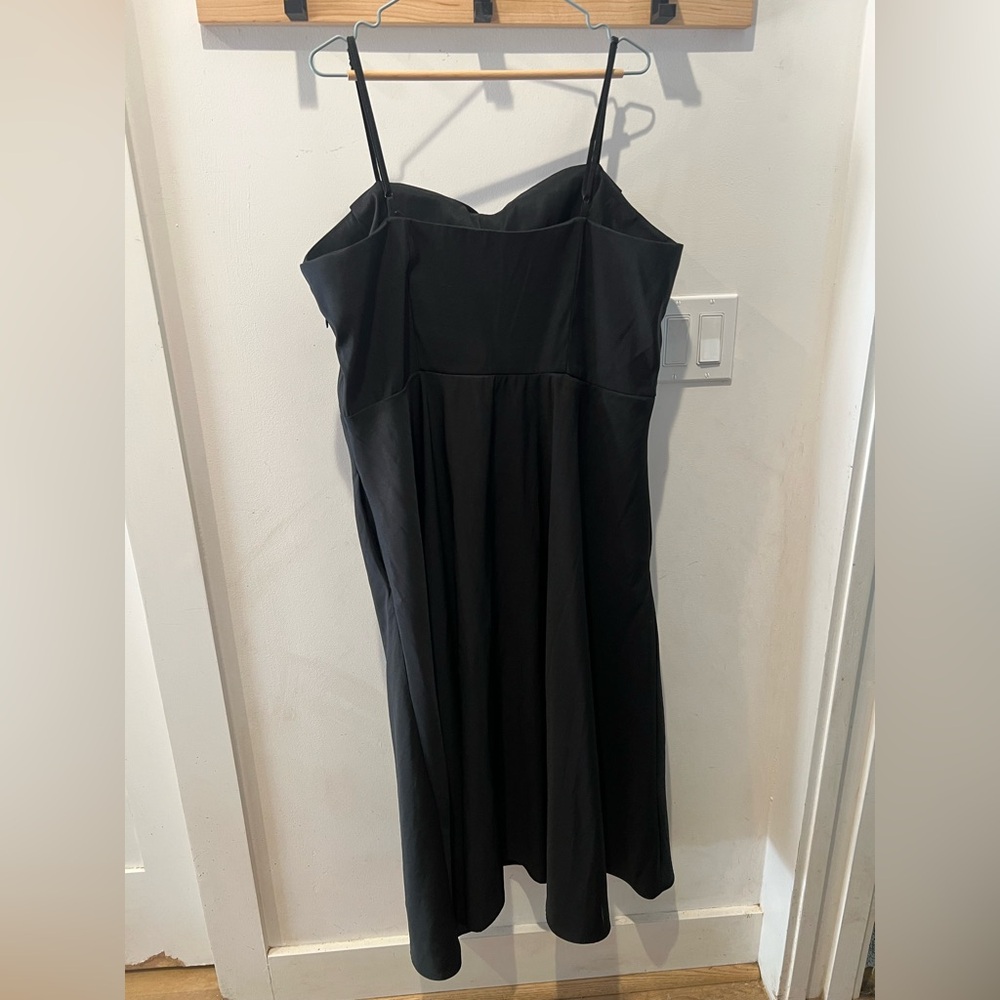A New Day Black Bow Front Midi Dress Fit & Flare Size 16 - Picture 5 of 7